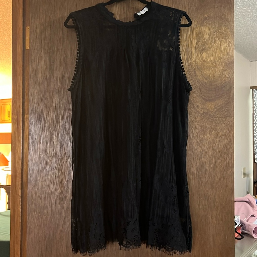 Black lace vest